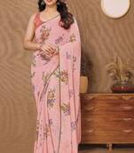  Peach Ethnic Smart Bollywood Style Girlish Saree