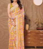  Yellow Ethnic Smart Bollywood Style Girlish Saree