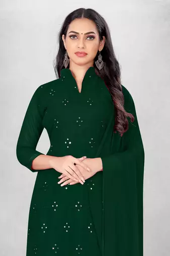 Beautiful green colour ethnic salwar kameez for formal looks