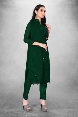 Beautiful green colour ethnic salwar kameez for formal looks 4