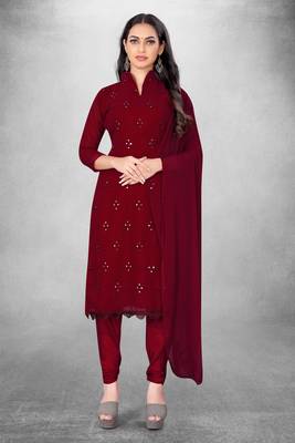 Beautiful maroon colour ethnic salwar kameez for formal looks 1