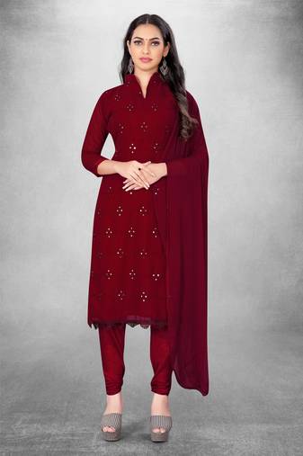 Beautiful maroon colour ethnic salwar kameez for formal looks