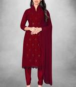 Beautiful maroon colour ethnic salwar kameez for formal looks