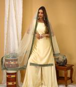 Cream colour girlish designer dress for stylish partywear looks