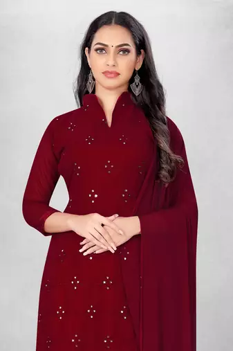 Beautiful maroon colour ethnic salwar kameez for formal looks