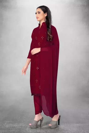 Beautiful maroon colour ethnic salwar kameez for formal looks