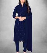 Beautiful nevy blue colour ethnic salwar kameez for formal looks
