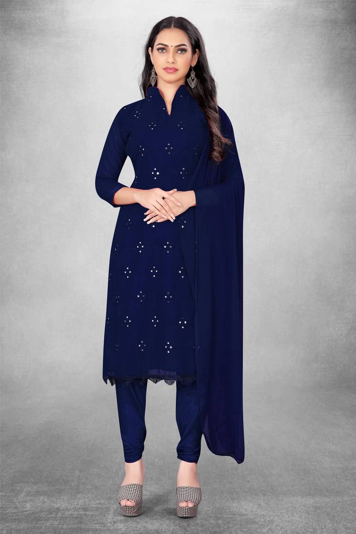 Beautiful nevy blue colour ethnic salwar kameez for formal looks