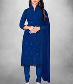Beautiful blue colour ethnic salwar kameez for formal looks