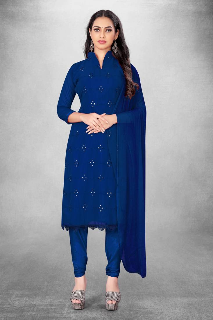 Beautiful blue colour ethnic salwar kameez for formal looks