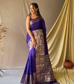 Weaving Jari Heavy Blue Traditional Partywear Saree