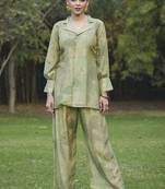 Smart and trendy pista colour designer digital printed co-ord set dress