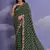 Green Bandhej Printed Floral Embroidered Saree For Ethnic Traditional Looks