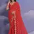 Red Bandhej Printed Floral Embroidered Saree For Ethnic Traditional Looks