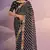 Black Smart Leheriya Print Saree With Embroidery Work