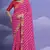 Pink Smart Leheriya Print Saree With Embroidery Work