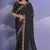 Black Smart Leheriya Print Saree With Embroidery Work