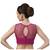 High Neck Rani  Blue Full Net Padded Sleeveless Readymade Saree Blouse