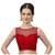 High Neck Red Full Net Padded Sleeveless Readymade Saree Blouse