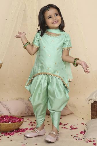 Kid1 anya hi-low kurti dhoti