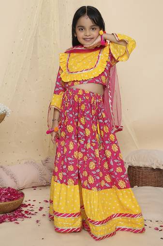 Kid1 leela pure cotton lehenga choli