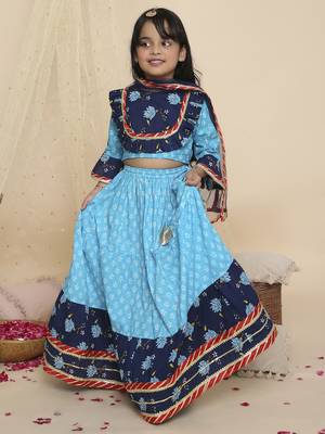 Kid1 leela pure cotton lehenga choli 4