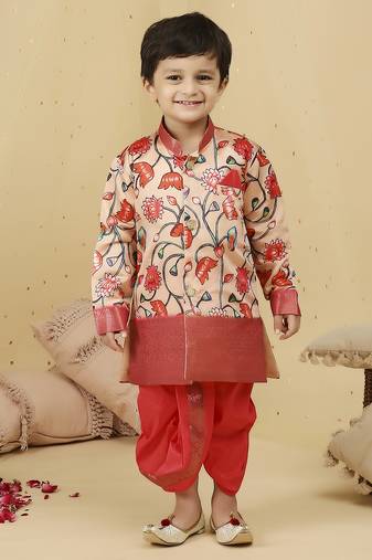 Kid1 arohi pichwai print sherwani dhoti