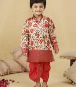 Kid1 arohi pichwai print sherwani dhoti