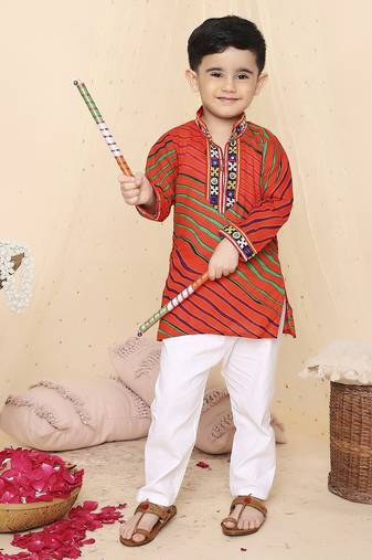 Kid1 lehariya print kurta pyjama
