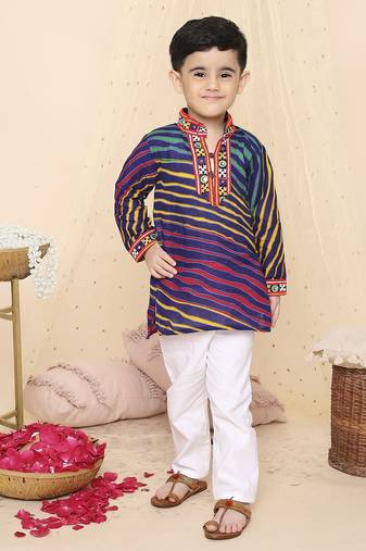 Kid1 lehariya print kurta pyjama