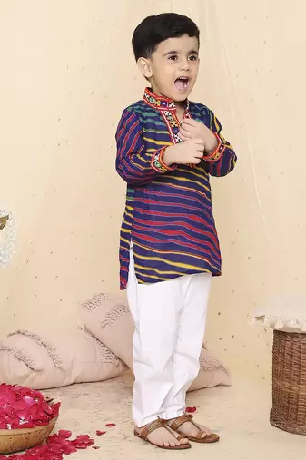 Kid1 lehariya print kurta pyjama