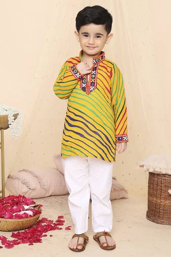 Kid1 lehariya print kurta pyjama