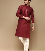 Sanwara men's jaquard  color stylish woven pattern kurta set-812