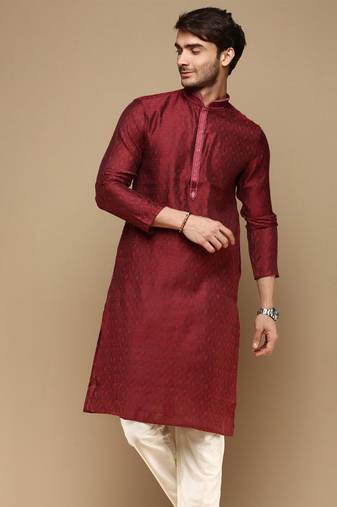Sanwara men's jaquard  color stylish woven pattern kurta -812
