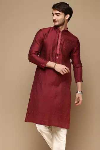 Sanwara men's jaquard  color stylish woven pattern kurta -812