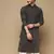 Dapper & dazzling men's solid  chikankari with sequins party wear cotton kurta by sanwara -2982