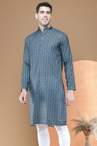 Stylish traditional printed cotton kurta for men by sanwara-3015