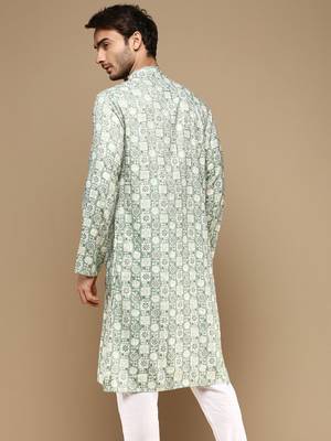 Sanwara men's trendy motifs printed cotton stylish kurta-3113 3