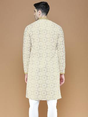 Stylish traditional  chikankari cotton kurta for men by sanwara-3028 4