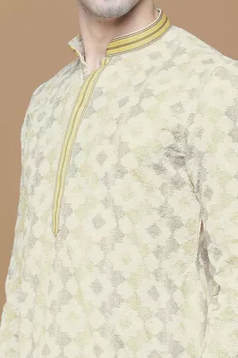 Stylish traditional  chikankari cotton kurta for men by sanwara-3028