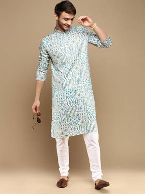 Sanwara men's trendy motifs printed cotton stylish kurta-3115 5