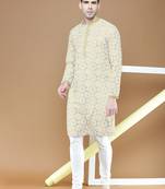 Unleash your style with men's printedcotton kurta set by sanwara-3042