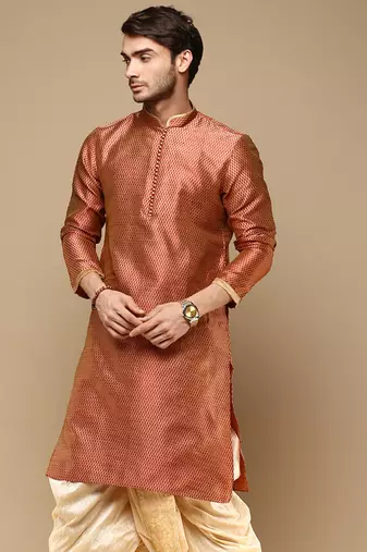 Unleash your style with men's jaquard designer kurta by sanwara-656