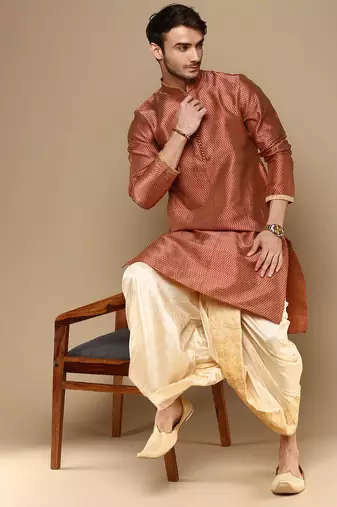 Unleash your style with men's jaquard designer kurta by sanwara-656
