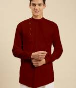 Sanwara men's cotton  stylish side cut anrakha pattern kurta -2847