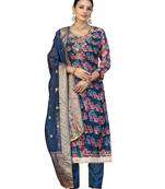 Women's multi hand work organza dress material