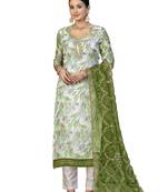 Women's multi unstitched hand work organza dress material