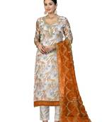 Women's multi hand work organza dress material