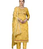 Women's mustered unstitched hand work modal cotton dress material