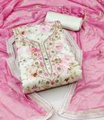 Women's multi hand work modal cotton dress material